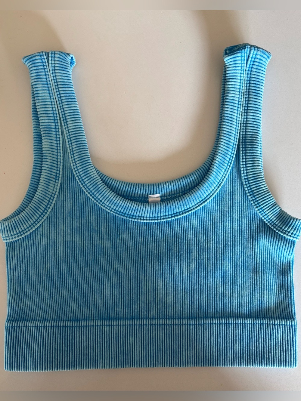 NWOT Zenana Size Large/XL Light Blue Scoop Neck Ribbed Tank